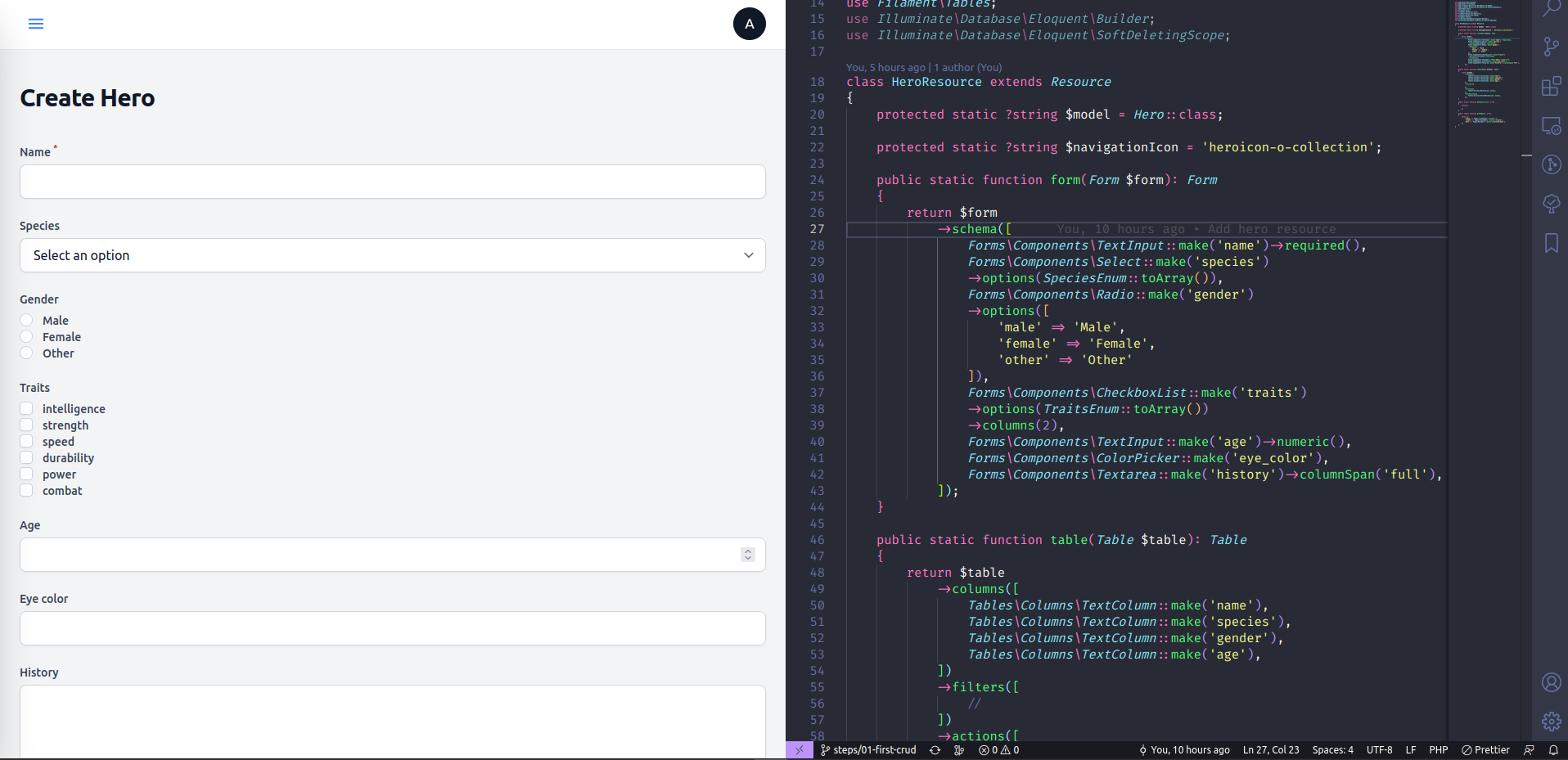 Using Laravel Filament